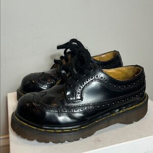 Vintage Collectors Dr. Martens Steel Toe Black Leather Brogue Shoes